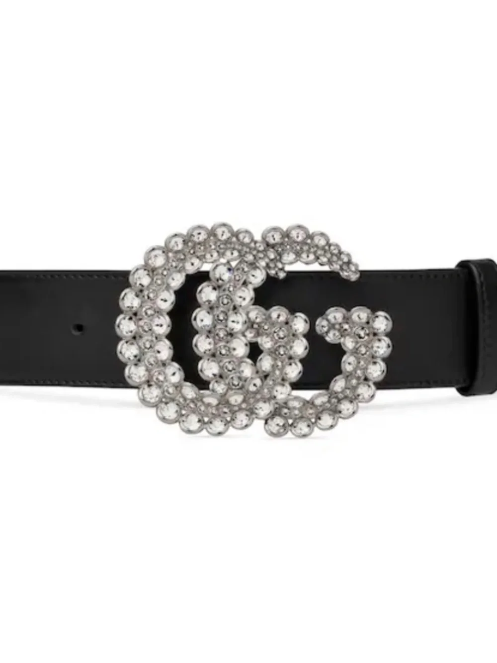 Gucci GG Marmont Crystal Belt Wide Black Leather EU 90 Authentic - Picture 2 of 3